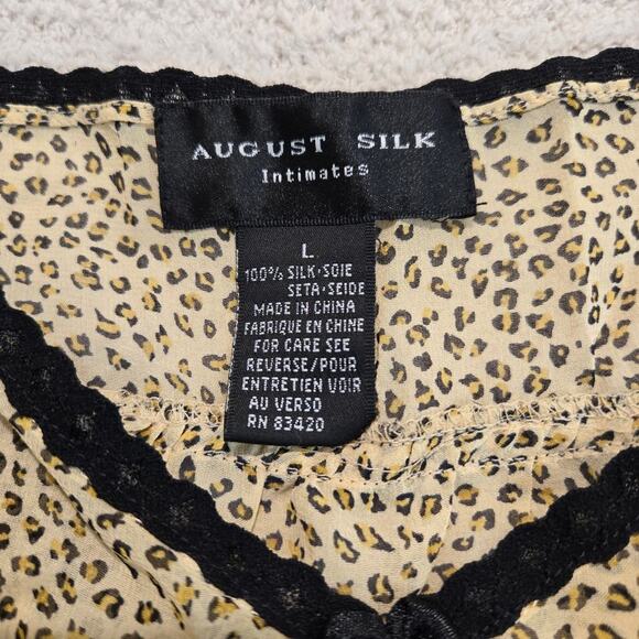 August Silk Intimates 2 pc Silk Babydoll Chemise Set with Matching Thong Size L - Picture 3 of 10